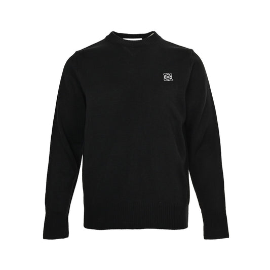 Loewe/Luo Yiwei 24Fw crew neck sweater with letter logo embroidery on the chest