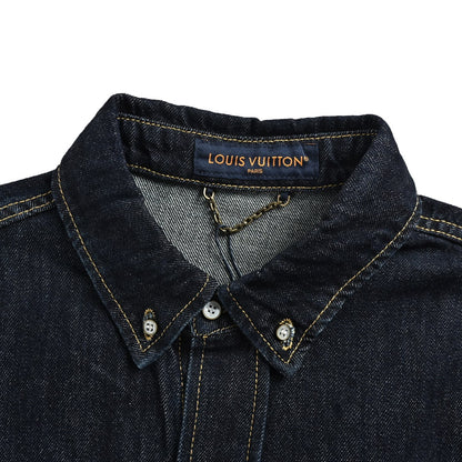 Louis Vuitton 26ss leather stamp logo denim shirt jacket
