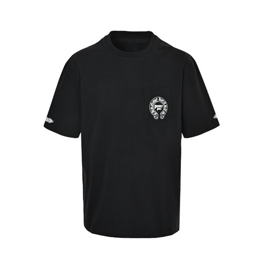 Chrome Hearts/Chrome Heart Beauty Horseshoe Print Short Sleeve