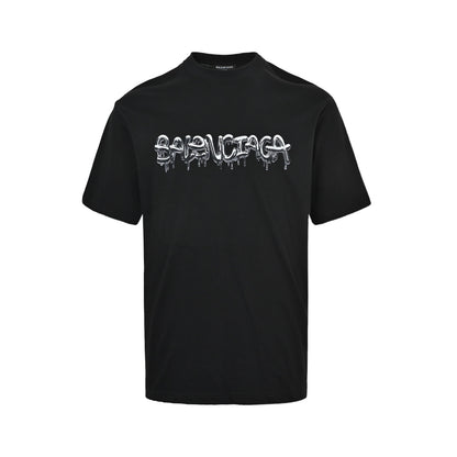 Balenciaga melted letter print short sleeves