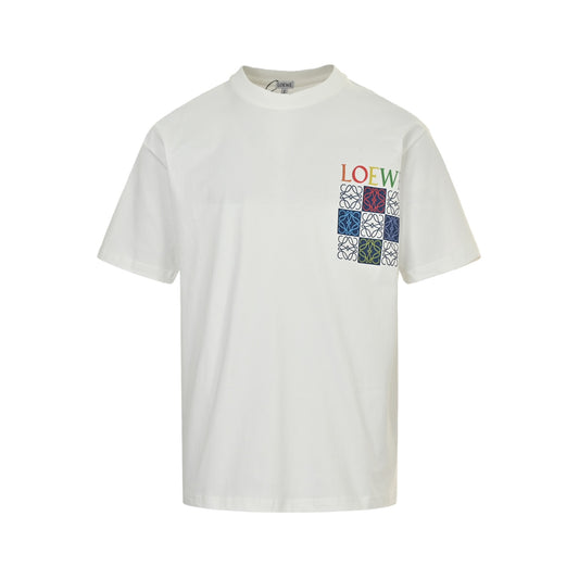 Loewe/Loewewe 25ss printed letter logo short sleeves