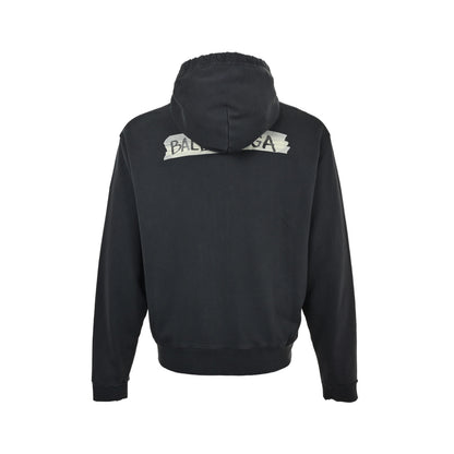 Balenciaga/Balanciaga glue printed zipper silhouette hooded jacket