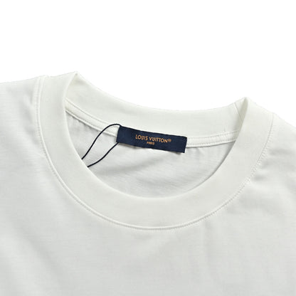 Louis Vuitton carbon fiber letter logo printed short sleeves