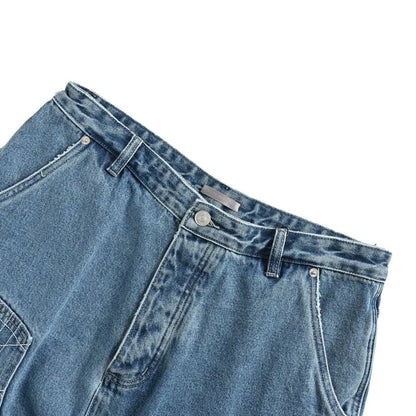 Dior 24ss cannage embroidered workwear denim shorts