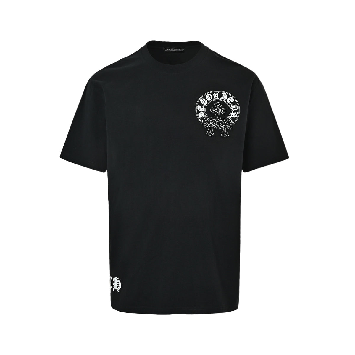 Chrome Hearts Horseshoe Three Hearts Cross Patch Embroidered Short Sleeves