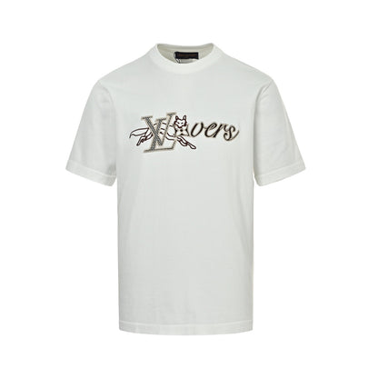 Louis Vuitton fox letter embroidered knitted short sleeves