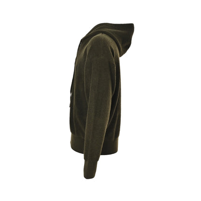 Loewe 25Fw logo embroidered zipper hooded sweater jacket