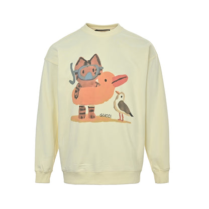 Gucci fun cartoon print crew neck sweatshirt