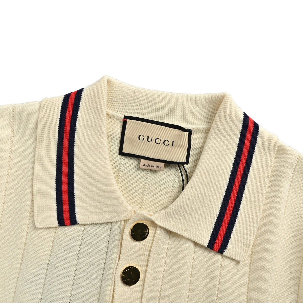 Gucci 25ss pocket embroidered knitted Polo short sleeves