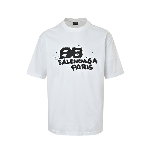 Balenciaga blurred letter digital print short sleeves