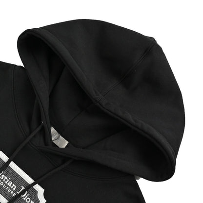 Dior 22Fw embroidered silver label hooded sweatshirt