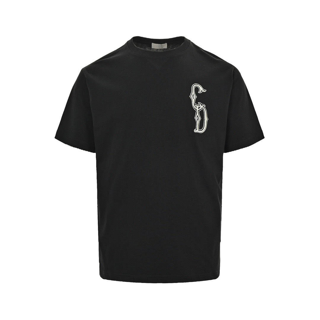 Dior 24ss gold thread embroidered CD short sleeves