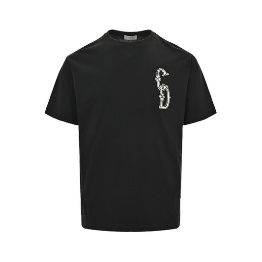 Dior 24ss gold thread embroidered CD short sleeves