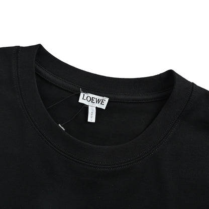 Loewe/Luo Yiwei suede foam printed logo short sleeves