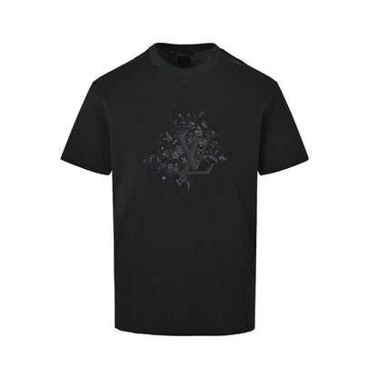 Louis Vuitton floral embroidered checkerboard short sleeves