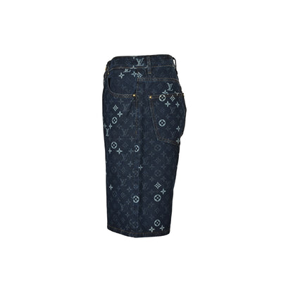 Louis Vuitton 26ss all-over printed presbyopic suit denim shorts