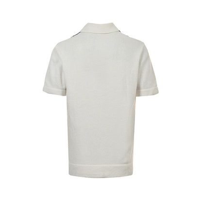 Gucci 24ss contrast striped stitching knitted Polo short sleeves