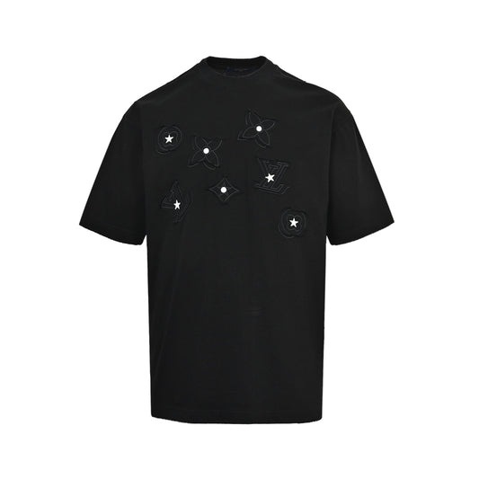 Louis Vuitton old flower patch embroidered short sleeves