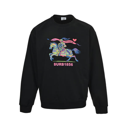 Burberry 25Fw colorful war horse print round neck sweatshirt