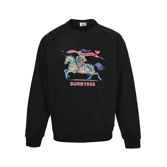 Burberry 25Fw colorful war horse print round neck sweatshirt