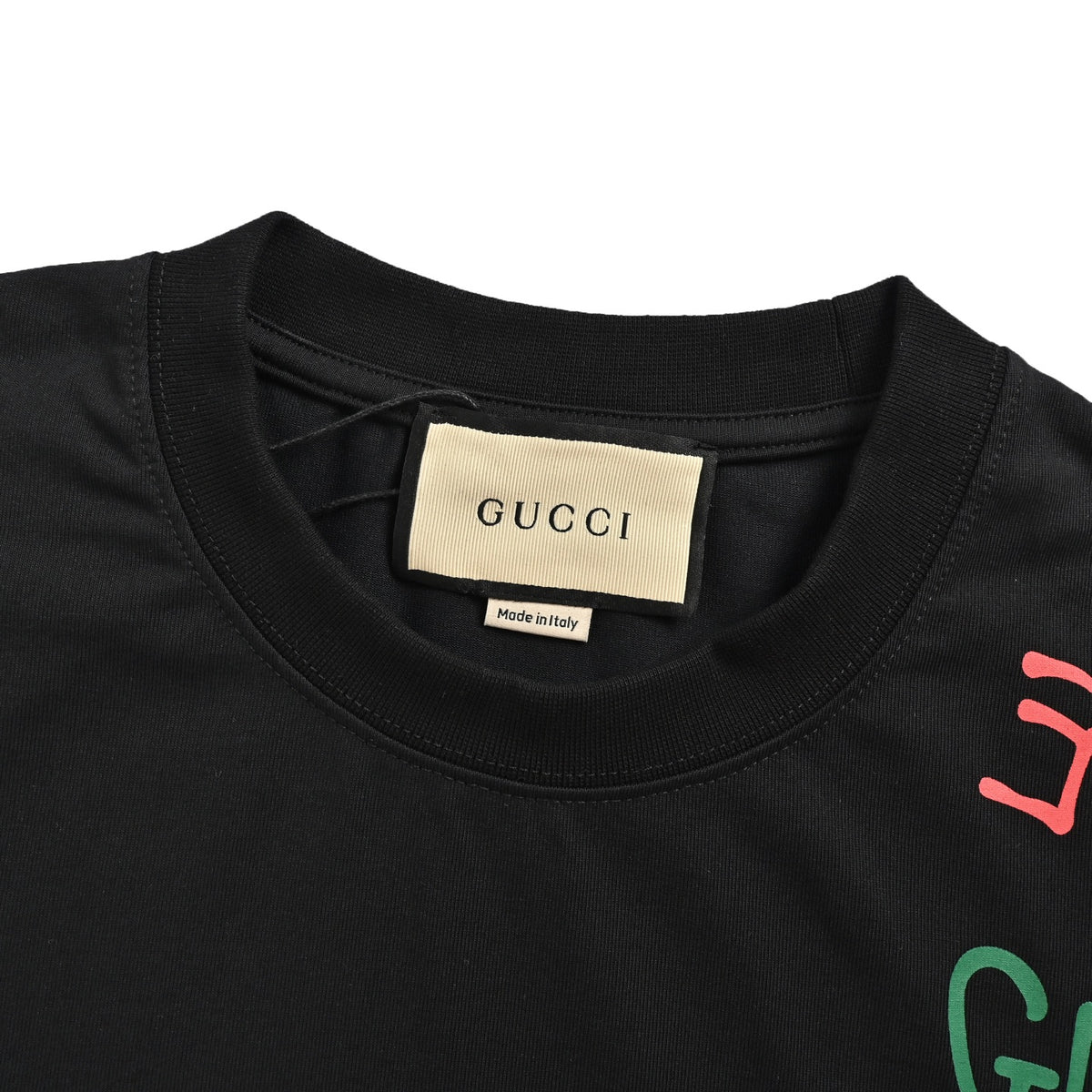 Gucci 26ss contrasting tassel embroidered short sleeves