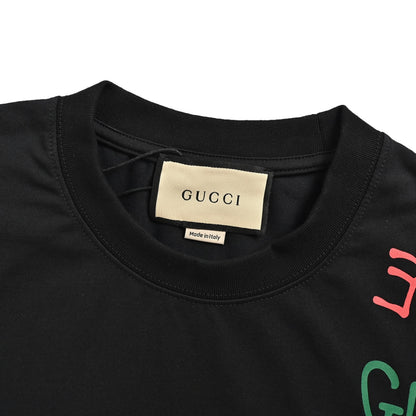 Gucci 26ss contrasting tassel embroidered short sleeves