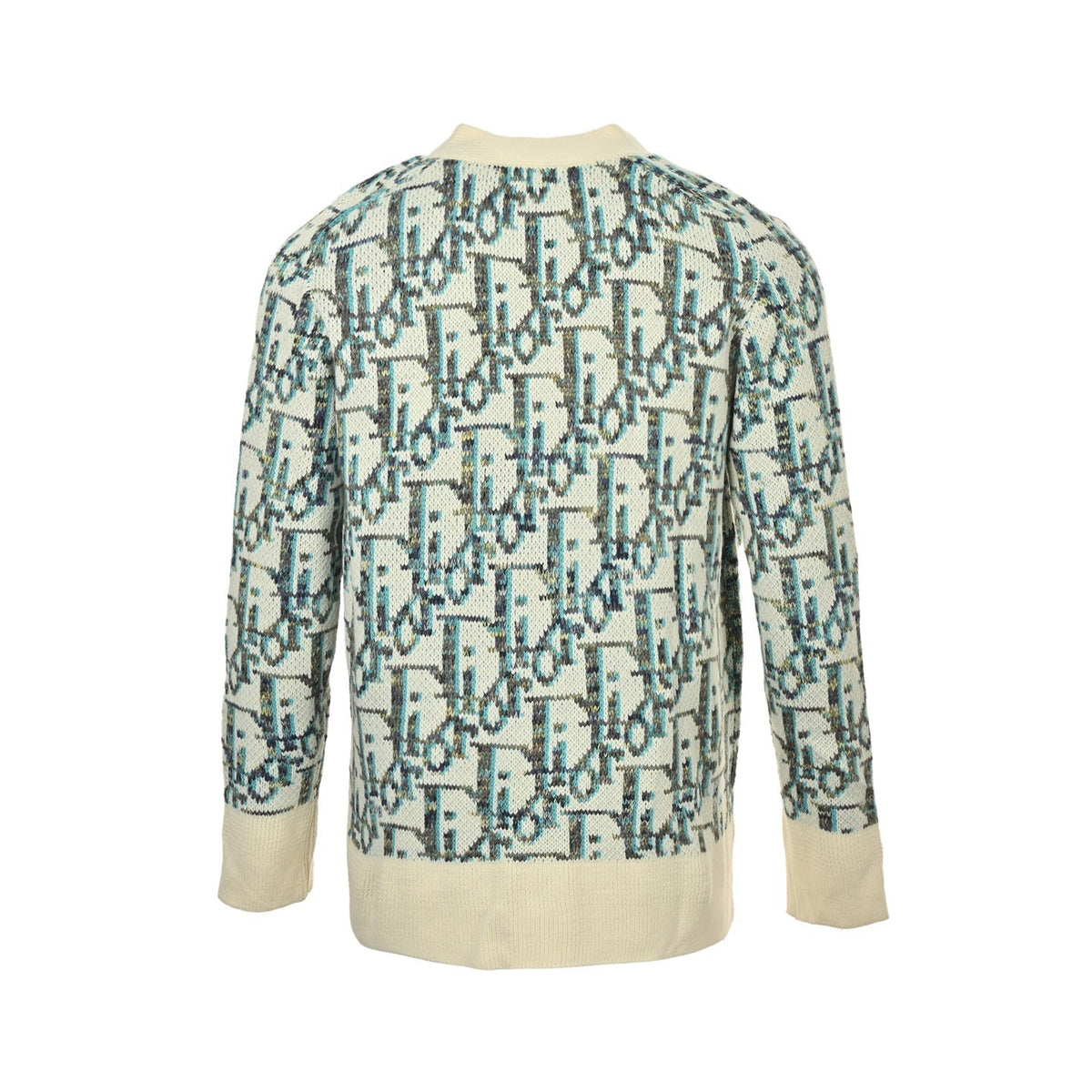 Dior classic old flower jacquard cardigan sweater