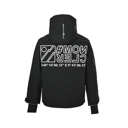 Moncle/muzzled hooded ski jacket with large chest logo