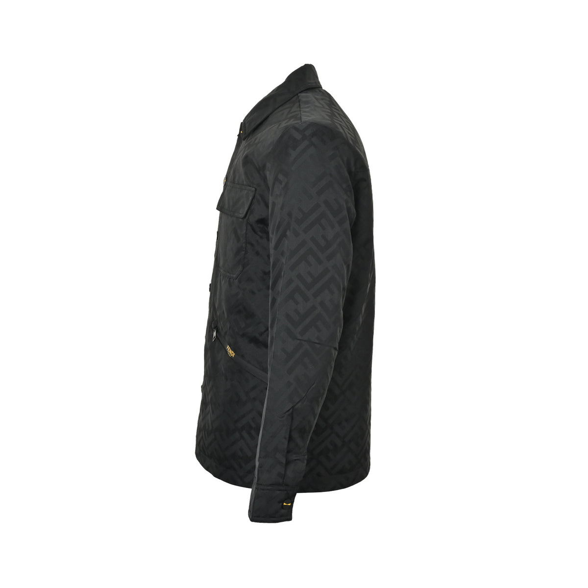 Fendi double F all-over printed thin velvet lapel down jacket