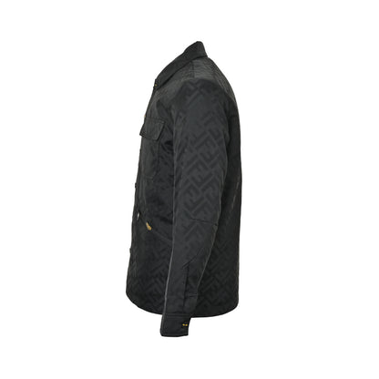 Fendi double F all-over printed thin velvet lapel down jacket