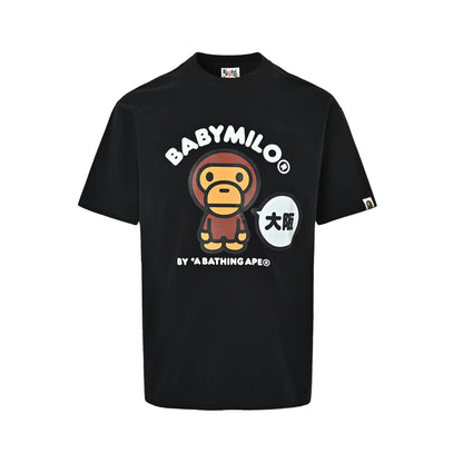 Bape 26ss little monkey print short sleeves