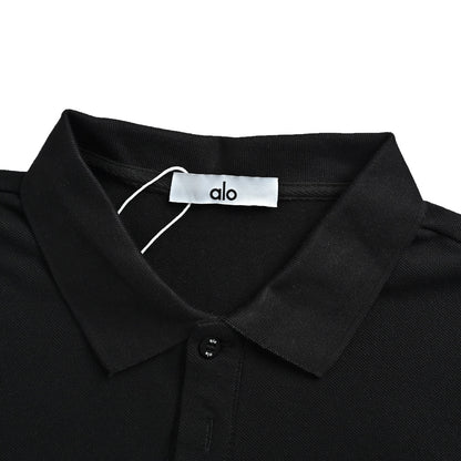 ALO letter logo small label embroidered Polo short sleeves