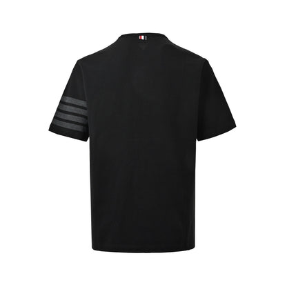 Thom Browne/Thom Brown classic yarn-dyed four-bar short sleeves