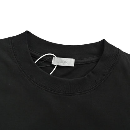 Dior 26ss pony embroidered badge printed short sleeves