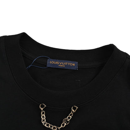 Louis Vuitton 25ss mottled letter print chain short sleeves
