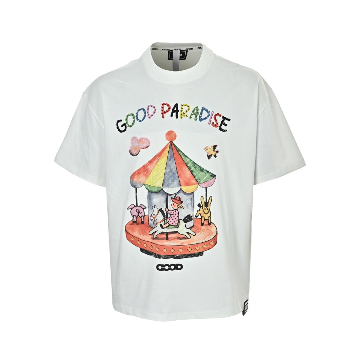 GOOD BRAND GB Childlike Trojan Horse Illustration Short Sleeve