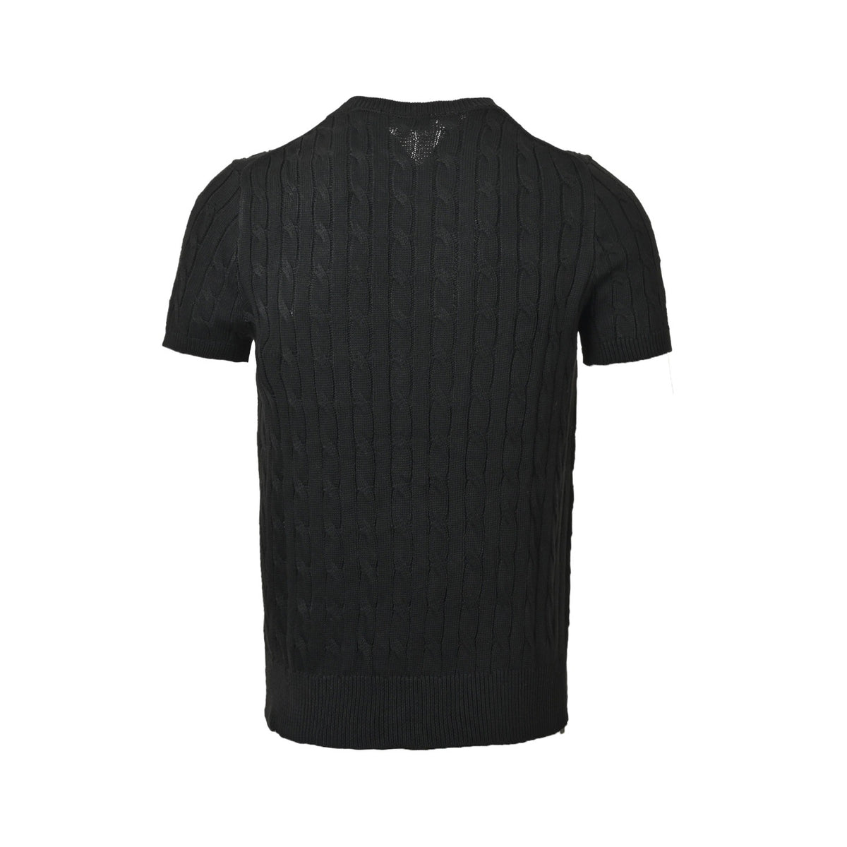Ralph Lauren horse logo embroidered cable knit short sleeves