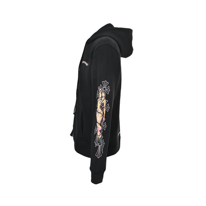 Chrome Hearts/Chrome Heart black and pink bikini print hooded jacket