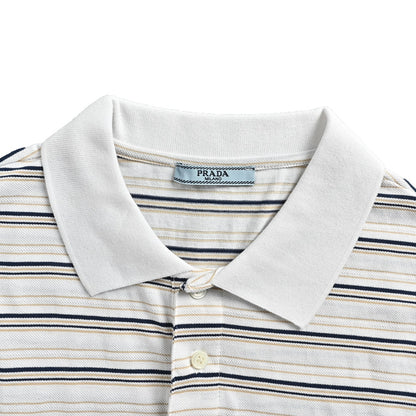 Prada black and white striped Polo short sleeves