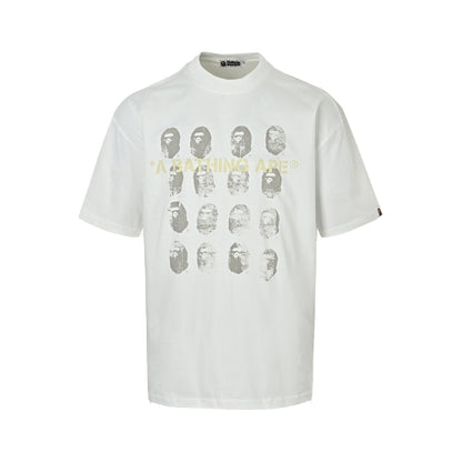 Bape full printed ape head short sleeves