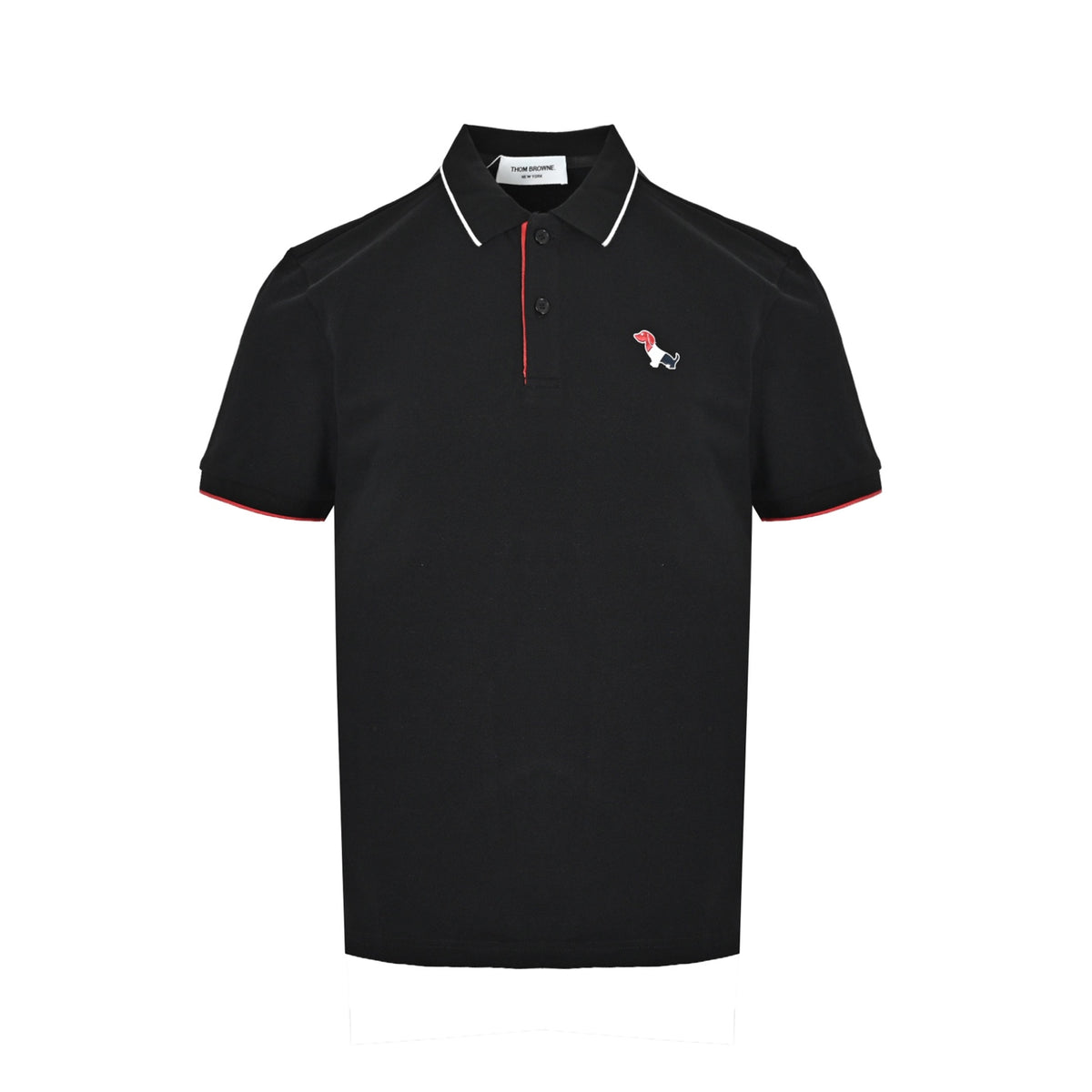 Thom Browne/Thom Brown three-color puppy patch embroidered Polo short sleeves