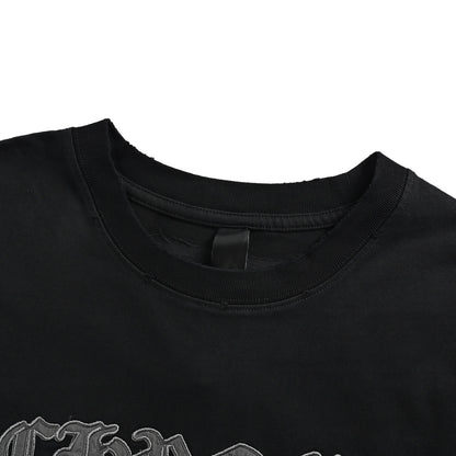 Chrome Hearts/Chrome Heart Sanskrit patch embroidered short sleeves