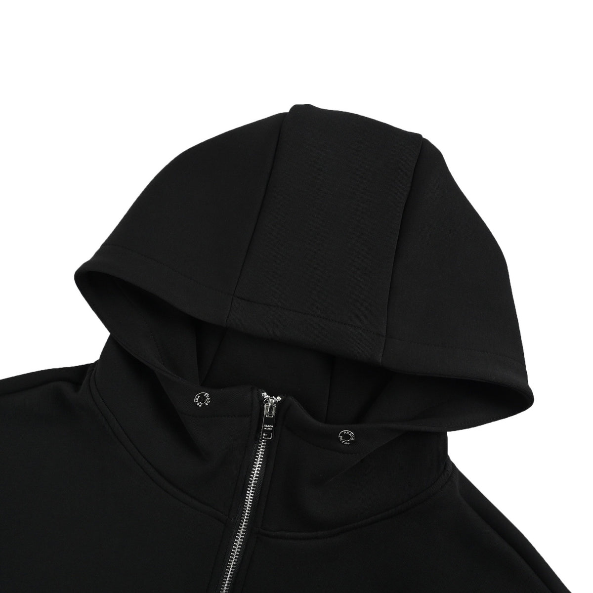 Prada red trim air layer zipper hooded jacket