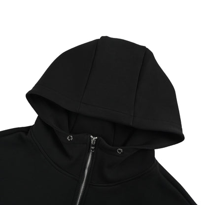 Prada red trim air layer zipper hooded jacket