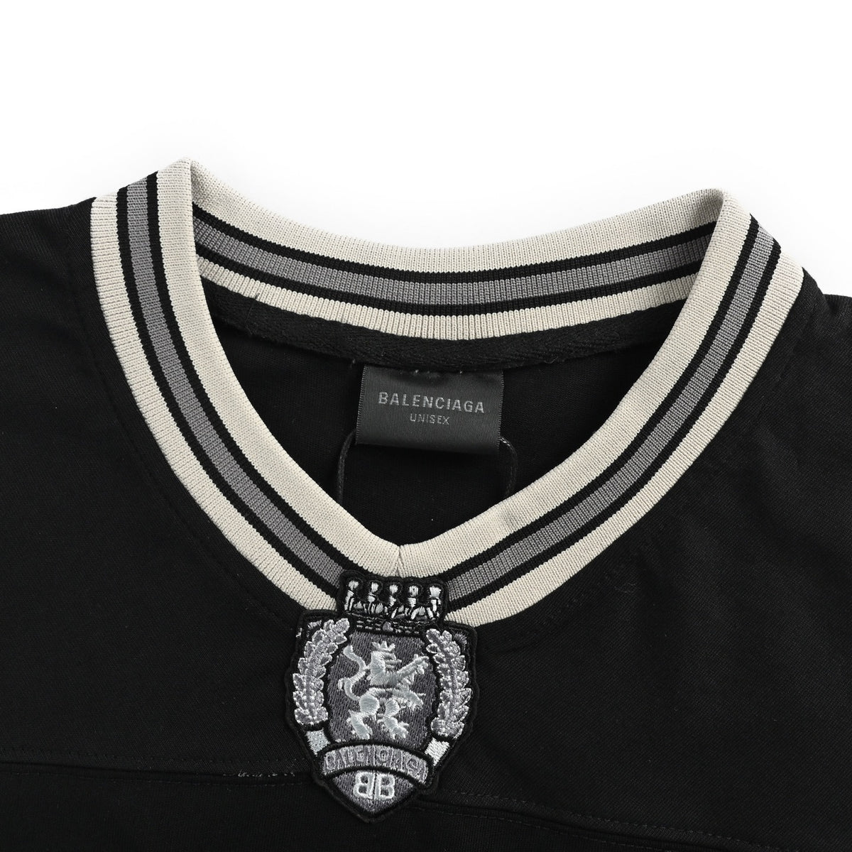 Balenciaga 26ss embroidered logo stitching jersey short sleeves