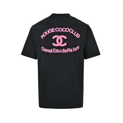 Chanel 26ss shoulder double C slogan short sleeves