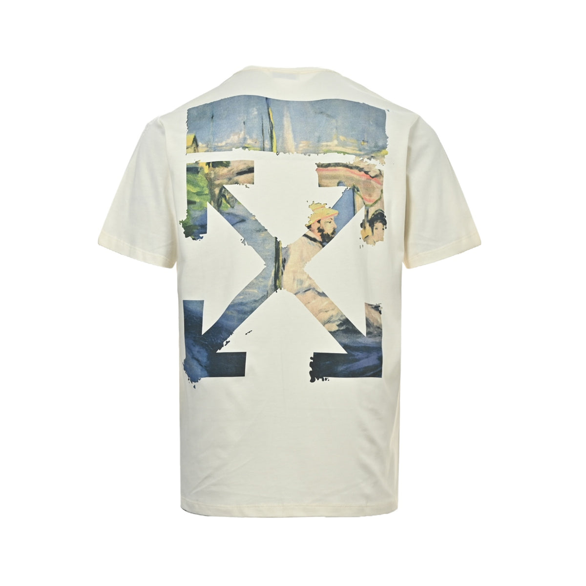 OFF WHITE C/O VIRGIL 19ss watercolor oil painting arrow print short sleeves