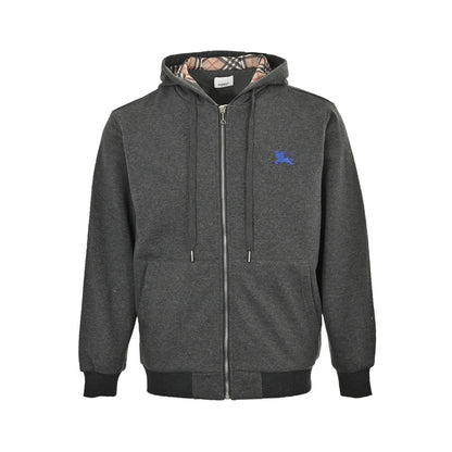 Burberry 24Fw chest blue war horse embroidered zipper jacket