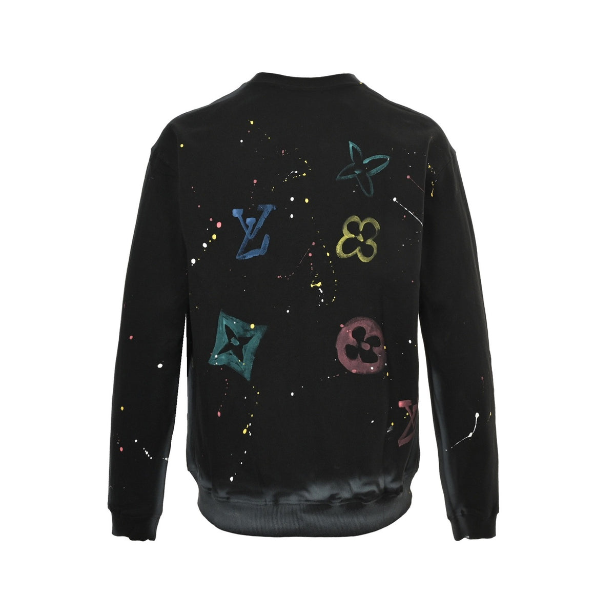 LouisVuitton/Louis Vuitton washed destroyed hand-painted round neck sweatshirt