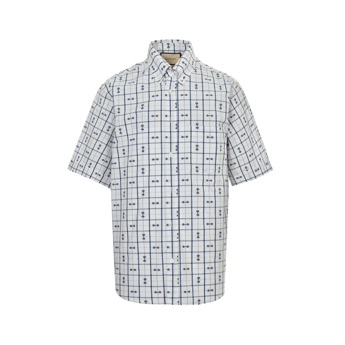 Gucci 24ss horsebit jacquard short-sleeved shirt